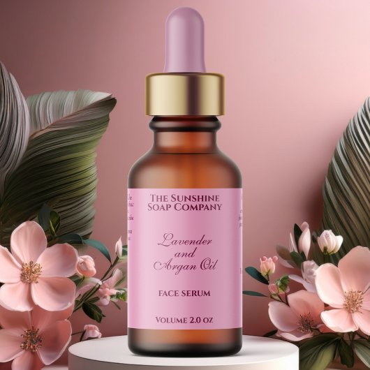 Klassische Pink-Kosmetik Dropper-Flasche Adressaufkleber