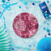 Klassische Pink Peonies Clusters Blumenpapier-Tell Pappteller (Party)