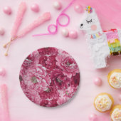 Klassische Pink Peonies Clusters Blumenpapier-Tell Pappteller (Party)