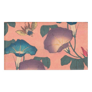 Klassische Pinke Bienen-Blumen-Kunst von Hokusai Namenschild