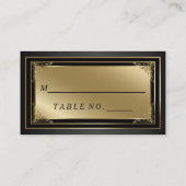Klassische Platzkarte aus Gold und Black Escort (Rückseite)
