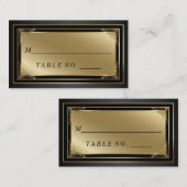 Klassische Platzkarte aus Gold und Black Escort (Vorne/Hinten)