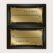 Klassische Platzkarte aus Gold und Schwarz Visitenkarten (Außenseite Aufgefaltet)