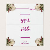 Klassische Platzkarte der weißen botanischen Flora (Außenseite Aufgefaltet)