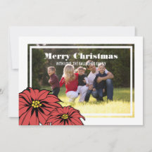 Klassische Poinsettia Holiday Foto Flat Card