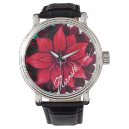 KLASSISCHE POINSETTIA im ROT Armbanduhr