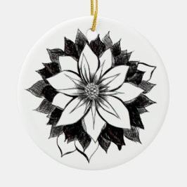 KLASSISCHE POINSETTIA Verzierung Keramik Ornament