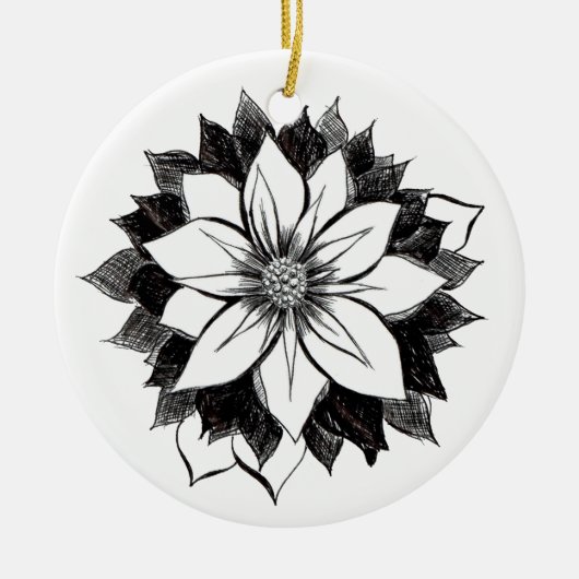 KLASSISCHE POINSETTIA Verzierung Keramik Ornament (Vorne)