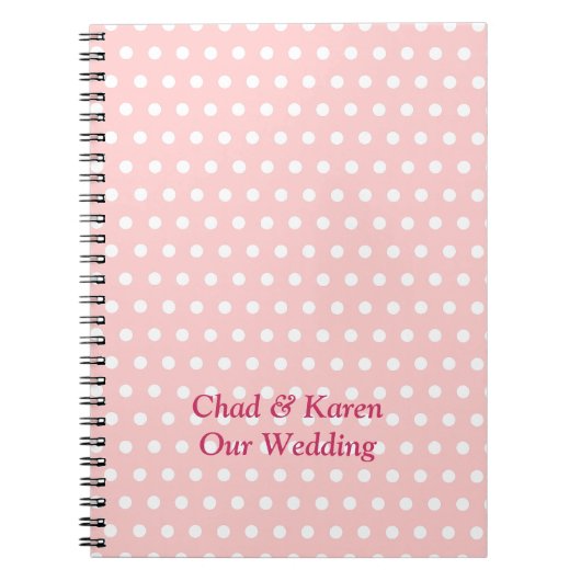 Klassische Polka Dot Muster Hochzeitsbücher Notizblock (Vorderseite)