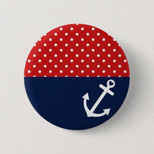 Klassische Polka-Punkt-SeeLiebe Button (Vorderseite)