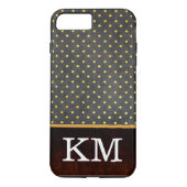 Klassische Polka-Punkte für Monogramm Case-Mate iPhone Hülle (Rückseite)
