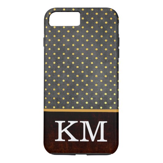 Klassische Polka-Punkte für Monogramm Case-Mate iPhone Hülle (Rückseite)