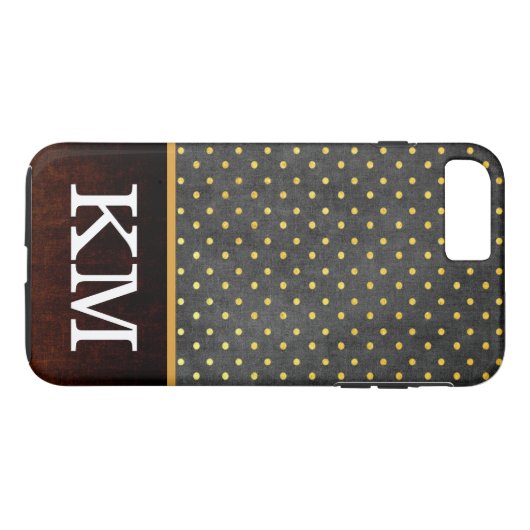 Klassische Polka-Punkte für Monogramm Case-Mate iPhone Hülle (Rückseite (Horizontal))
