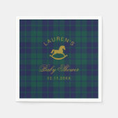 Klassische Polo Rocking Horse Gold Kariert Baby Du Serviette (Vorderseite)