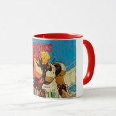 Klassische Pop-Art-Sci-Fi-Comic-Roboter-Cover Tasse (VorderseiteRechts)