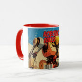 Klassische Pop-Art-Sci-Fi-Comic-Roboter-Cover Tasse (Vorderseite Links)