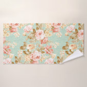 Klassische Populäre Blume Nahtloses Muster im Hint Badehandtuch (Badehandtuch)