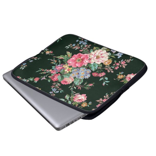 Klassische Populäre Blume Nahtloses Muster im Hint Laptopschutzhülle (Vorne Knopf)