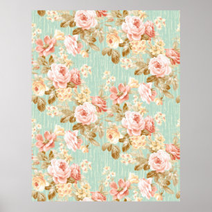 Klassische Populäre Blume Nahtloses Muster im Hint Poster