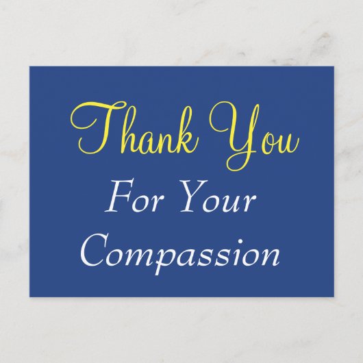 Klassische Postkarte "Danke für Ihr Mitgefühl" (Vorderseite)