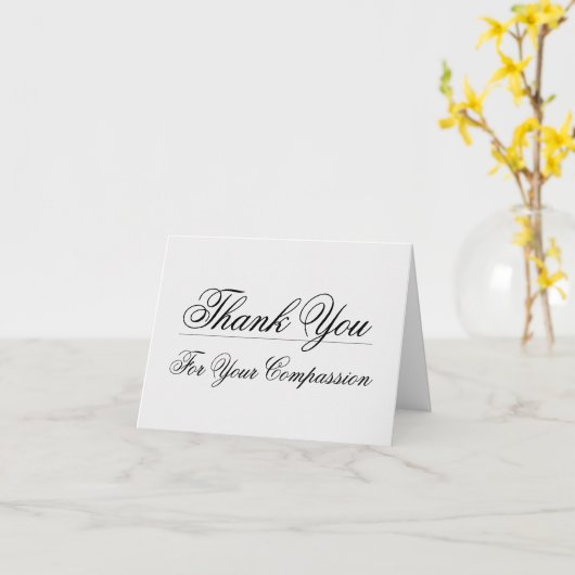 Klassische Postkarte "Danke für Ihr Mitgefühl" (Gelbe Blume)