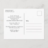 Klassische Postkarteneinladung für Script-Graduier Einladungspostkarte (Rückseite)