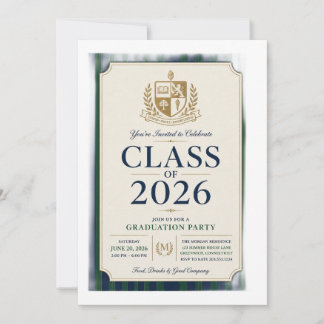 Klassische Preppy-Abschluss-Einladung Klasse 2026 Einladung