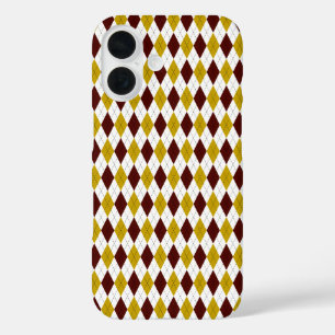 Klassische Preppy-Raute in Garnet und Gold iPhone 16 Hülle