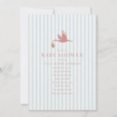 Klassische Preppy Seersucker Stripe Girl Baby Dusc Einladung (Vorderseite)