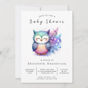 Klassische Printable Owl Baby Dusche Einladung