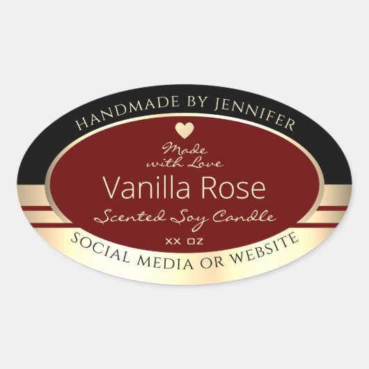 Klassische Produktkennzeichnungen Black Burgundy G Ovaler Aufkleber (Vorderseite)