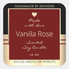 Klassische Produktkennzeichnungen Black Burgundy G Quadratischer Aufkleber