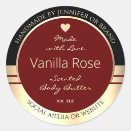 Klassische Produktkennzeichnungen Black Burgundy G Runder Aufkleber