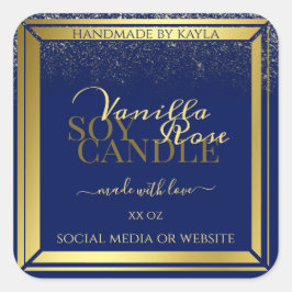 Klassische Produktverpackungsetiketten Dunkelblau  Quadratischer Aufkleber