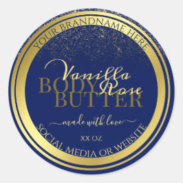 Klassische Produktverpackungsetiketten Dunkelblau  Runder Aufkleber