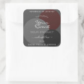 Klassische Produktverpackungsmarken Dunkelgrauer B Quadratischer Aufkleber (Tasche)