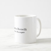 Klassische professionelle eigene Namensinformation Kaffeetasse (VorderseiteRechts)