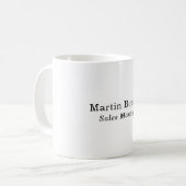 Klassische professionelle eigene Namensinformation Kaffeetasse (Vorderseite Links)