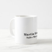 Klassische professionelle eigene Namensinformation Kaffeetasse (Vorderseite Links)