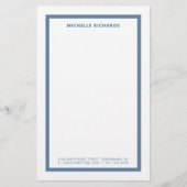 Klassische professionelle staubblaue Rand-Papeteri Briefpapier (Vorderseite)
