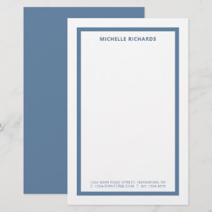 Klassische professionelle staubblaue Rand-Papeteri Briefpapier
