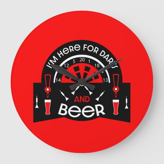Klassische Pub Darts Große Wanduhr (Vorderseite)