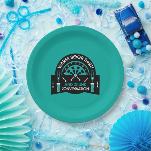 Klassische Pub Darts Pappteller (Party)