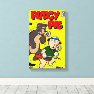 Klassische Pudgy Pig Canvas aus den 40er Jahren Leinwanddruck
