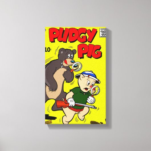 Klassische Pudgy Pig Canvas aus den 40er Jahren Leinwanddruck (Vorderseite)