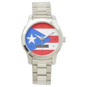 Klassische puerto-ricanische Flagge Armbanduhr