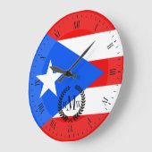 Klassische puerto-rikanische Flagge Große Wanduhr (Winkel)