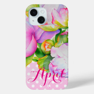 Klassische Punkte mit rosa, blühenden Pinien Case-Mate iPhone Hülle