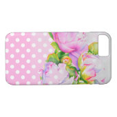 Klassische Punkte mit rosa, blühenden Pinien Case-Mate iPhone Hülle (Rückseite (Horizontal))