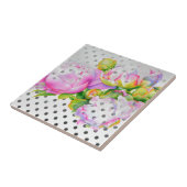 Klassische Punkte mit rosa, blühenden Pinien Fliese (Seite)